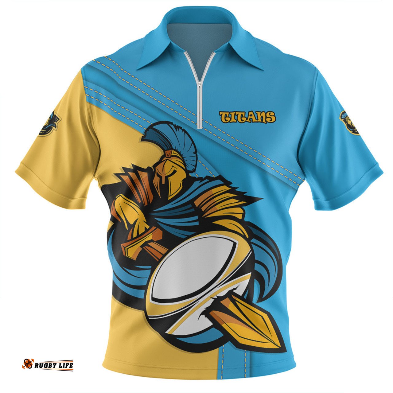 Gold Coast Titans Zip Polo Shirt Custom Team Of Us Die Hard Fan Supporters