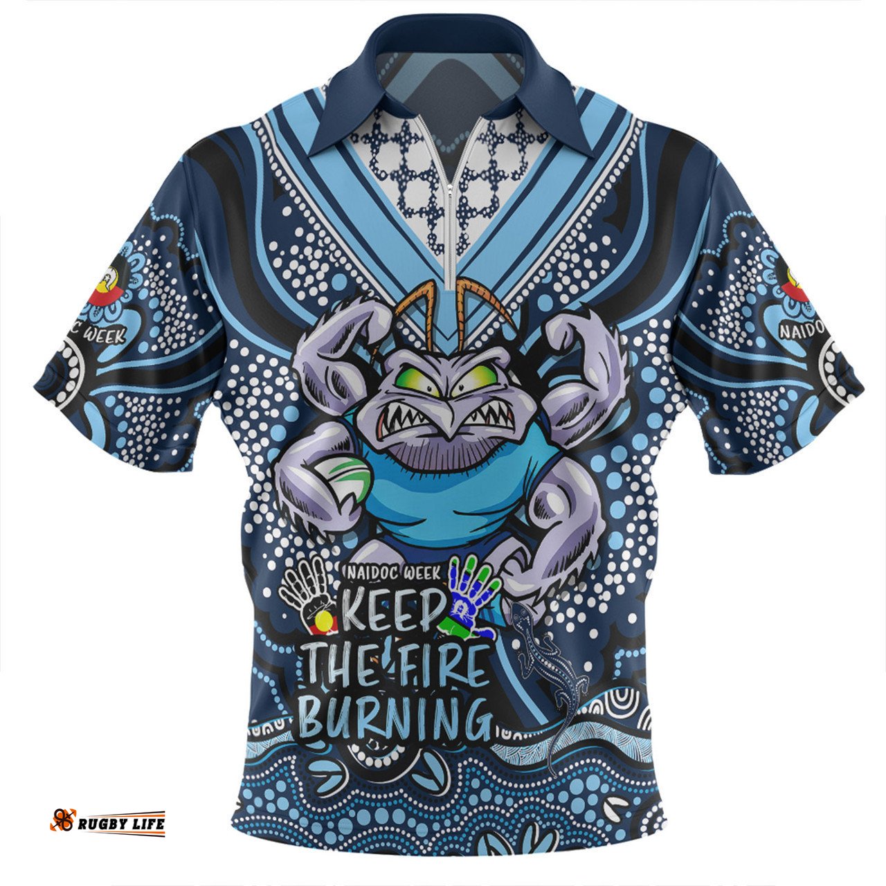 New South Wales Blues Zip Polo Shirt Aboriginal Inspired Naidoc Week Custom For Die Hard Fan Supporters