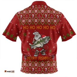 Australia Christmas Fishing Custom Zip Polo Shirt - All I Want For Christmas Is A Big Bass Zip Polo Shirt
