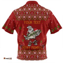 Australia Christmas Fishing Custom Zip Polo Shirt - All I Want For Christmas Is A Big Bass Zip Polo Shirt