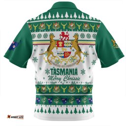 Tasmania Christmas Zip Polo Shirt - Merry Chrissie Zip Polo Shirt