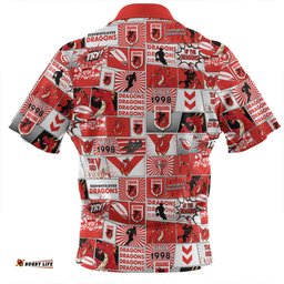St. George Illawarra Dragons Zip Polo Shirt - Team Of Us Die Hard Fan Supporters Comic Style Zip Polo Shirt