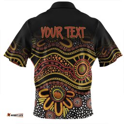 Australia Aboriginal Custom Zip Polo Shirt - Dot In Aboriginal Style Zip Polo Shirt