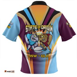 Queensland Maroons Zip Polo Shirt Custom State Of Origin 2024 Passionate Fan Born To Win QLD vs NSW