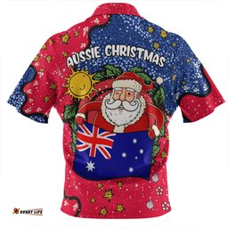 Australia Christmas Custom Zip Polo Shirt - I'm the Perfect Present Blue Zip Polo Shirt
