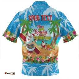 Australia Christmas Custom Zip Polo Shirt - Have A Very Beachy Chrissie Xmas Zip Polo Shirt