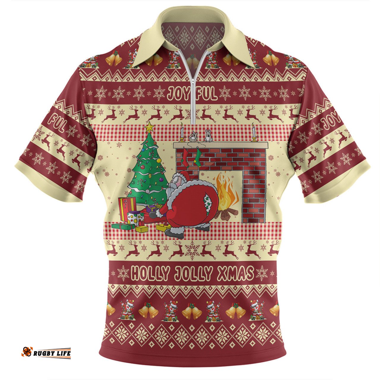 Australia Christmas Custom Zip Polo Shirt - Smells Like Christmas Zip Polo Shirt