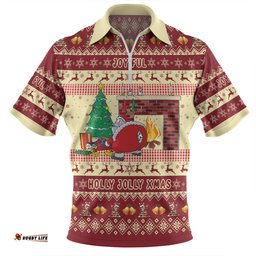 Australia Christmas Custom Zip Polo Shirt - Smells Like Christmas Zip Polo Shirt
