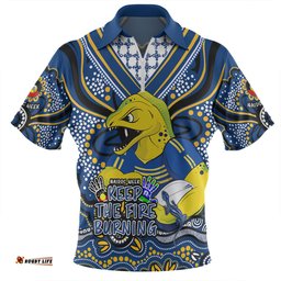 Parramatta Eels Zip Polo Shirt Aboriginal Inspired Naidoc Week Custom For Die Hard Fan Supporters