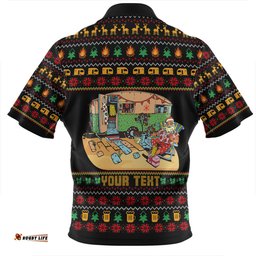 Australia Christmas Custom Zip Polo Shirt - Aussie Christmas Merry Campers Zip Polo Shirt