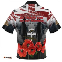 Australia Navy Force Anzac Day Custom Zip Polo Shirt - We Thank You For Our Freedom Zip Polo Shirt