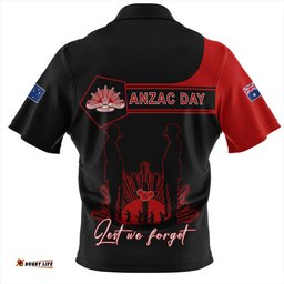 Australia Zip Polo Shirt Anzac Day Army And Soldiers Style