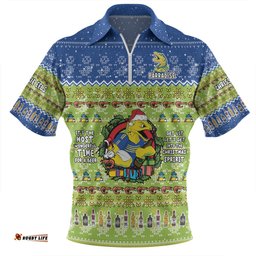 Parramatta Eels Christmas Custom Zip Polo Shirt - Chrissie Spirit Zip Polo Shirt