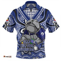 Canterbury-Bankstown Bulldogs Zip Polo Shirt Aboriginal Inspired Naidoc Week Custom For Die Hard Fan Supporters