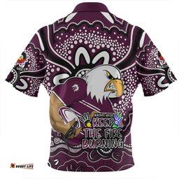 Manly Warringah Sea Eagles Zip Polo Shirt Aboriginal Inspired Naidoc Week Custom For Die Hard Fan Supporters