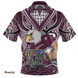 Manly Warringah Sea Eagles Zip Polo Shirt Aboriginal Inspired Naidoc Week Custom For Die Hard Fan Supporters