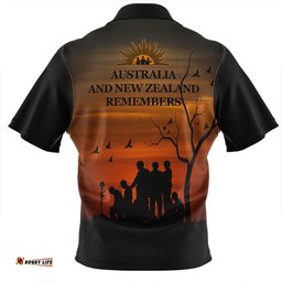 Australia Zip Polo Shirt - Anzac Day Australia And New Zealand Remembers