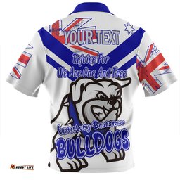 Canterbury-Bankstown Bulldogs Zip Polo Shirt - Happy Australia Day We Are One And Free V2