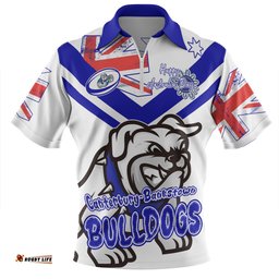 Canterbury-Bankstown Bulldogs Zip Polo Shirt - Happy Australia Day We Are One And Free V2