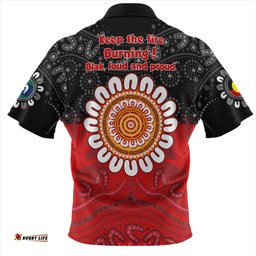 Australia Zip Polo Shirt Aboriginal Inspired Naidoc Half Concept