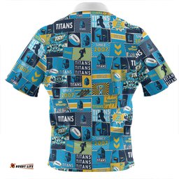 Gold Coast Titans Zip Polo Shirt - Team Of Us Die Hard Fan Supporters Comic Style Zip Polo Shirt