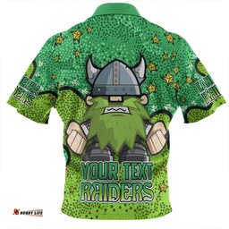 Canberra Raiders Custom Zip Polo Shirt - Team With Dot And Star Patterns For Tough Fan Zip Polo Shirt