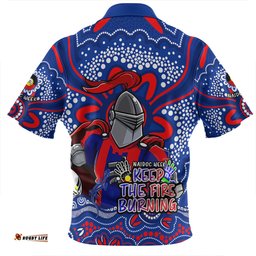Newcastle Knights Zip Polo Shirt Aboriginal Inspired Naidoc Week Custom For Die Hard Fan Supporters