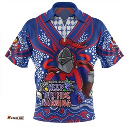 Newcastle Knights Zip Polo Shirt Aboriginal Inspired Naidoc Week Custom For Die Hard Fan Supporters