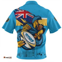 Gold Coast Titans Zip Polo Shirt Custom For Die Hard Fan Australia Flag Scratch Style