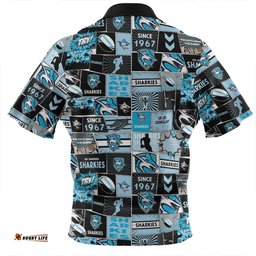 Cronulla-Sutherland Sharks Zip Polo Shirt - Team Of Us Die Hard Fan Supporters Comic Style Zip Polo Shirt