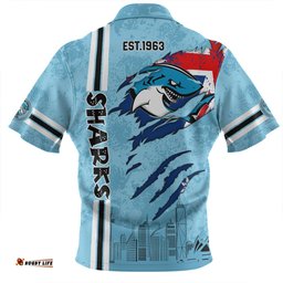Cronulla-Sutherland Sharks Zip Polo Shirt - Happy Australia Day Flag Scratch Style