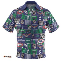 New Zealand Warriors Zip Polo Shirt - Team Of Us Die Hard Fan Supporters Comic Style Zip Polo Shirt