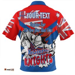 Newcastle Knights Zip Polo Shirt - Happy Australia Day We Are One And Free