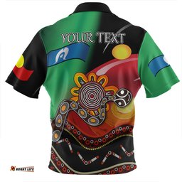 Australia Aboriginal Custom Zip Polo Shirt - The Rainbow Serpent Dreamtime Give Shape To The Earth Zip Polo Shirt