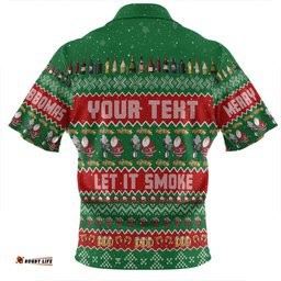 Australia Christmas Custom Zip Polo Shirt - Merry BBQMax Let It Smoke Zip Polo Shirt