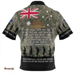 Australia Anzac Day Zip Polo Shirt - Australia and New Zealand Warriors All gave some Some Gave All Zip Polo Shirt