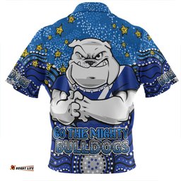 Canterbury-Bankstown Bulldogs Custom Zip Polo Shirt - Custom With Aboriginal Inspired Style Of Dot Painting Patterns  Zip Polo Shirt