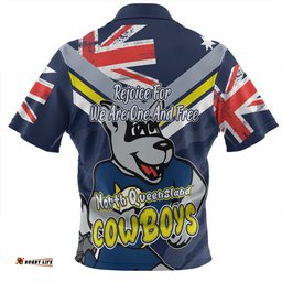 North Queensland Cowboys Zip Polo Shirt - Happy Australia Day We Are One And Free