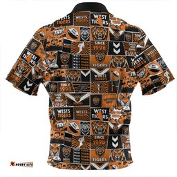 Wests Tigers Zip Polo Shirt - Team Of Us Die Hard Fan Supporters Comic Style Zip Polo Shirt
