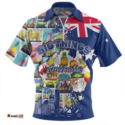 Australia Zip Polo Shirt - Australia Big Things Ver 2 Zip Polo Shirt