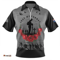 Australia Zip Polo Shirt Anzac Day Remembering Our Fallen Heroes