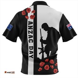 Australia Zip Polo Shirt Anzac Day Lest We Forget Simple Style
