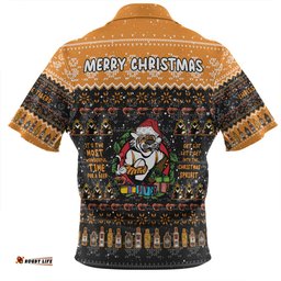 Wests Tigers Christmas Custom Zip Polo Shirt - Chrissie Spirit Zip Polo Shirt