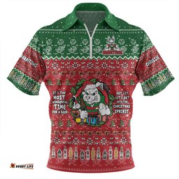South Sydney Rabbitohs Custom Zip Polo Shirt - Chrissie Spirit Zip Polo Shirt
