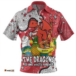 St. George Illawarra Dragons Custom Zip Polo Shirt - Australian Big Things Zip Polo Shirt