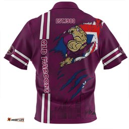 Queensland Maroons Zip Polo Shirt - Happy Australia Day Flag Scratch Style