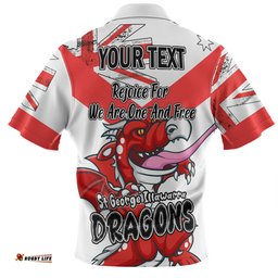 St. George Illawarra Dragons Zip Polo Shirt - Happy Australia Day We Are One And Free