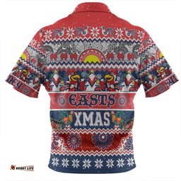 Sydney Roosters Christmas Aboriginal Custom Zip Polo Shirt - Indigenous Knitted Ugly Xmas Style Zip Polo Shirt