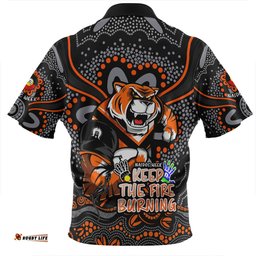 Wests Tigers Zip Polo Shirt Aboriginal Inspired Naidoc Week Custom For Die Hard Fan Supporters