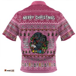 Penrith Panthers Christmas Custom Zip Polo Shirt - Chrissie Spirit Zip Polo Shirt